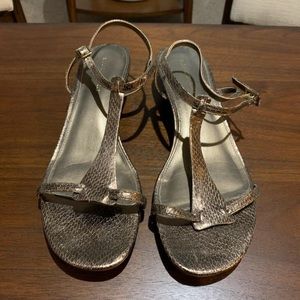 Bandolino Bronze Wedge Sandals- Size 10